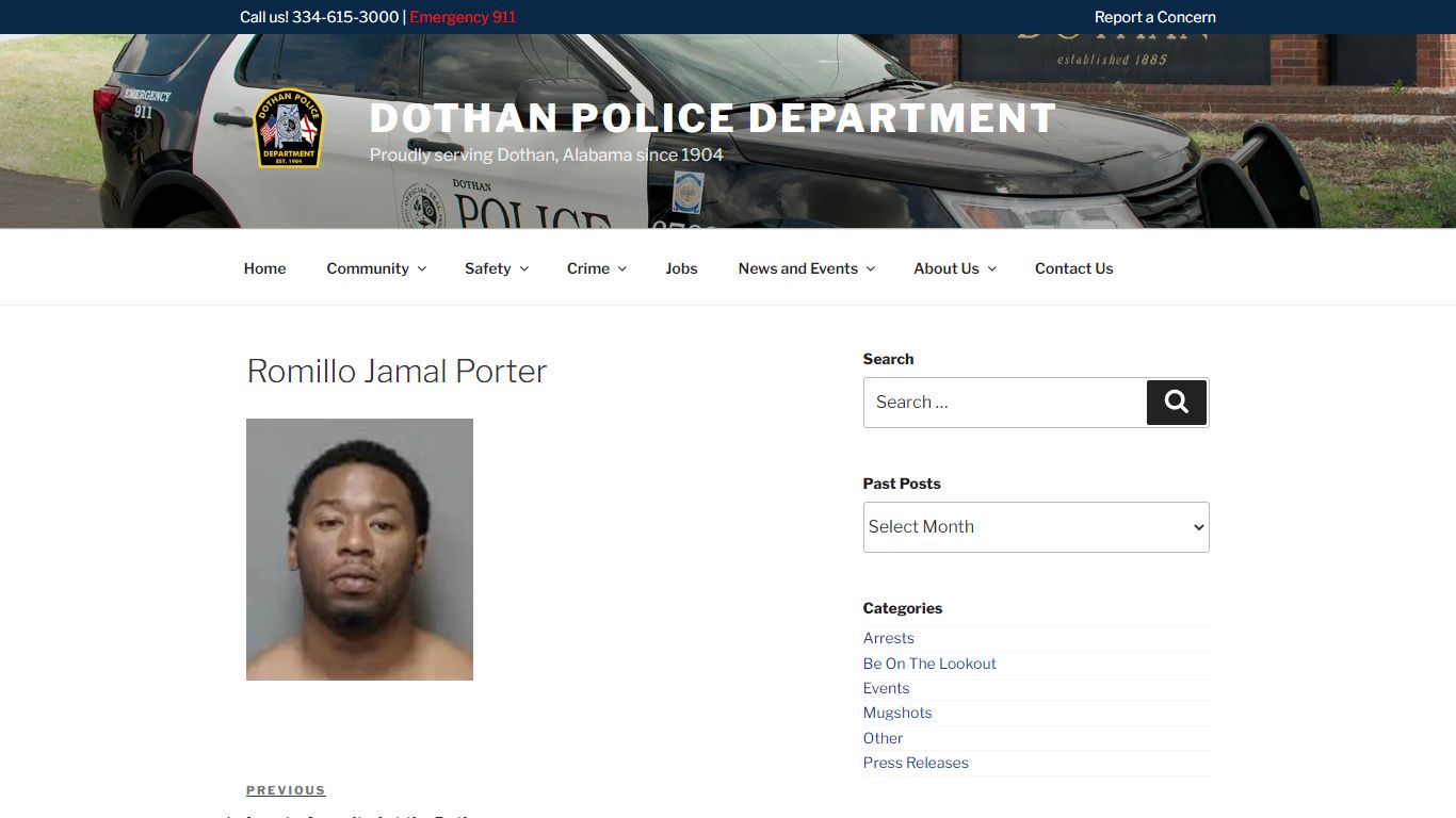 Romillo Jamal Porter – Dothan Police Department